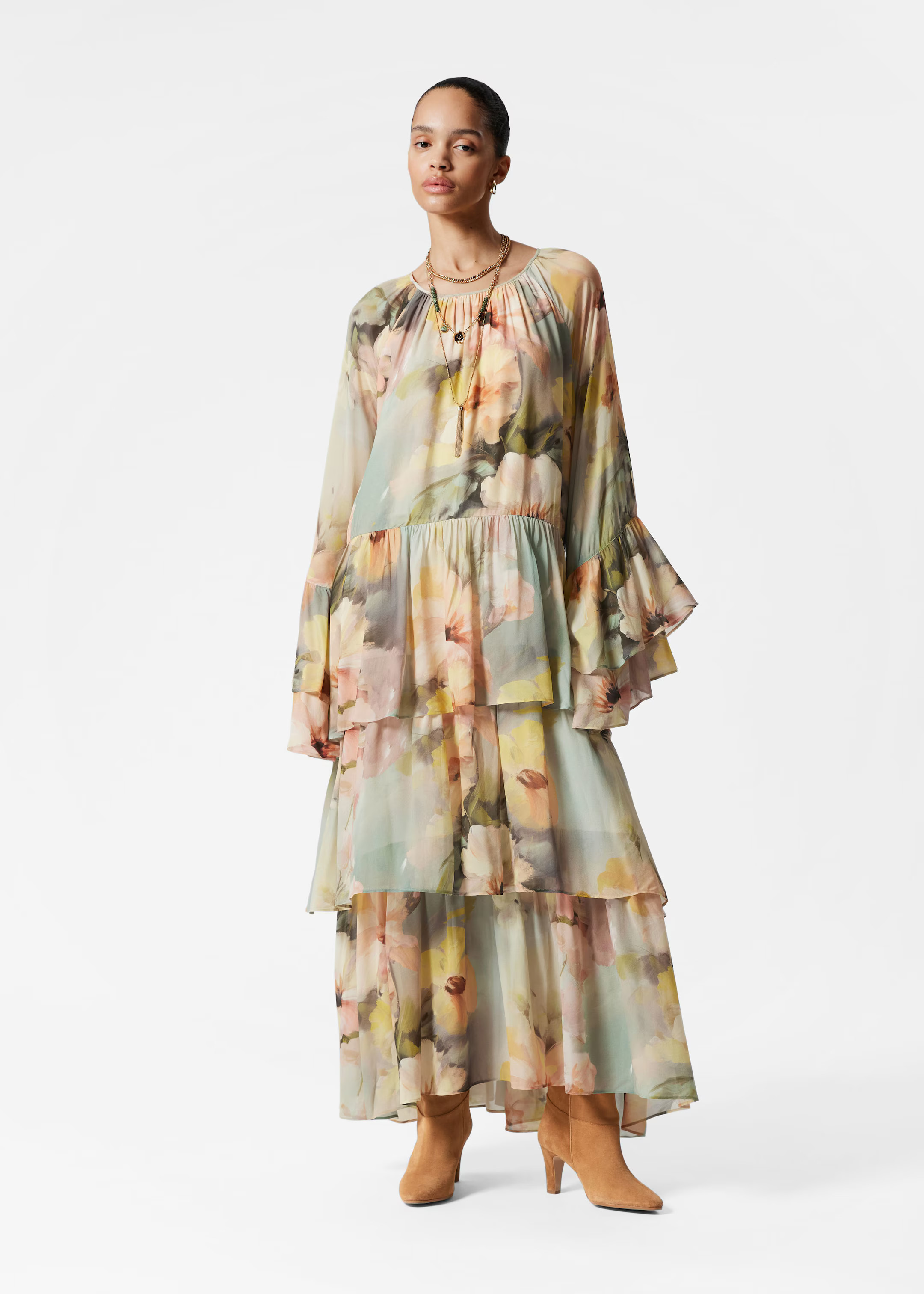 Flounced Maxi Dress - Green Floral - & Other Stories GB | & Other Stories UK
