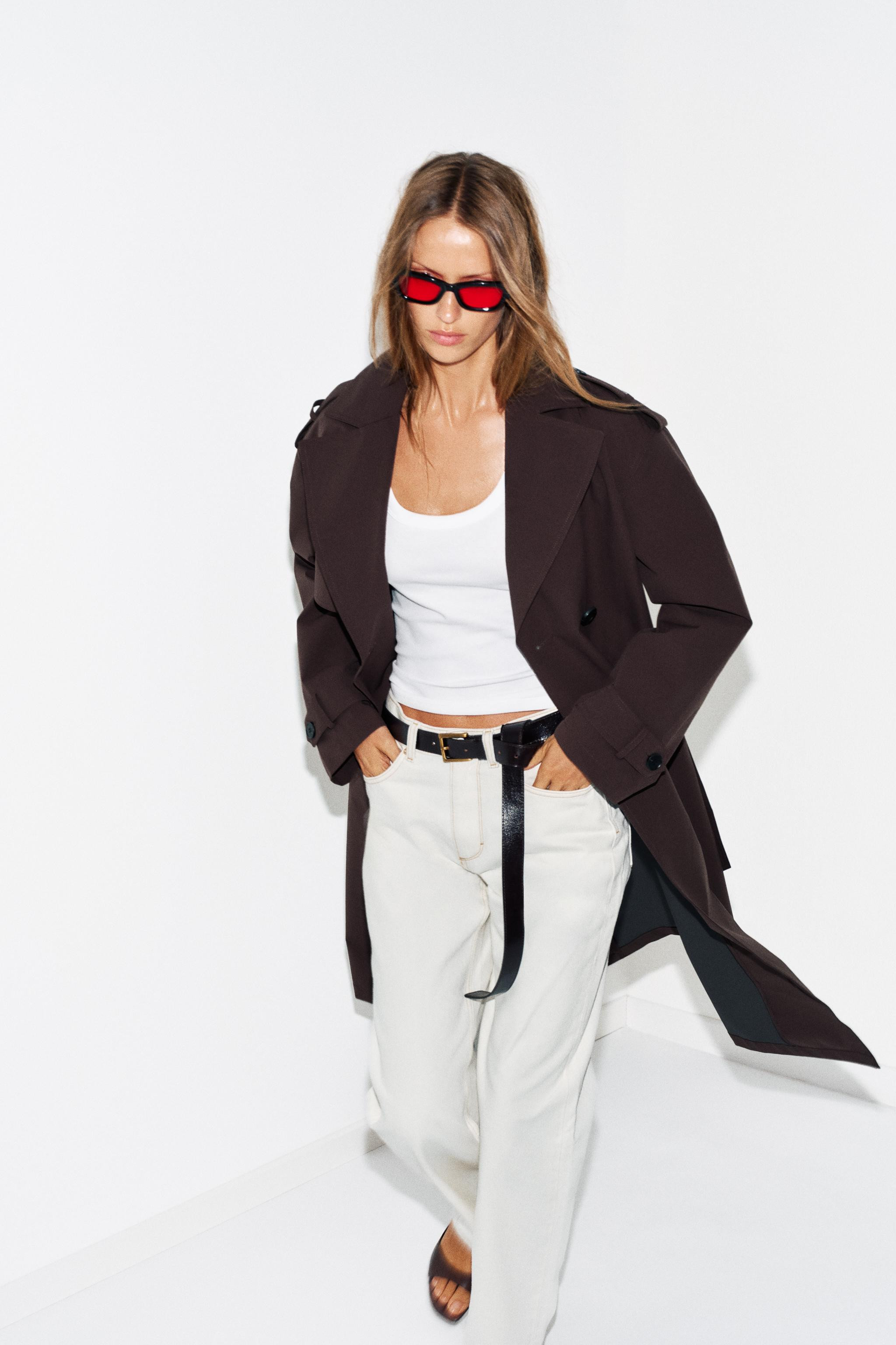 LONG WATER-REPELLENT WINDPROOF TRENCH COAT WITH BELT | Zara UK