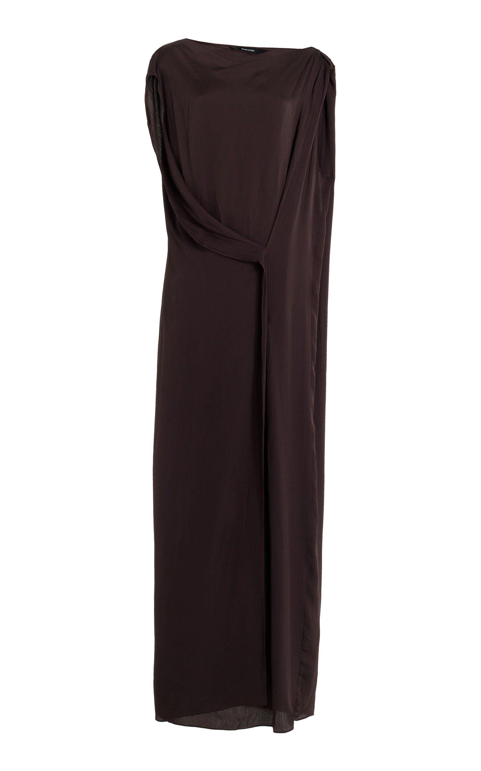 BONDI BORN - Ardea Draped Rayon-Jersey Maxi Dress - Brown - L - Moda Operandi | Moda Operandi (Global)
