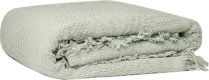 100% Cotton Throw Blanket with Fringe Tassels Wraps Cover for Bed Couch and Living Room Sofa,Chai... | Amazon (US)