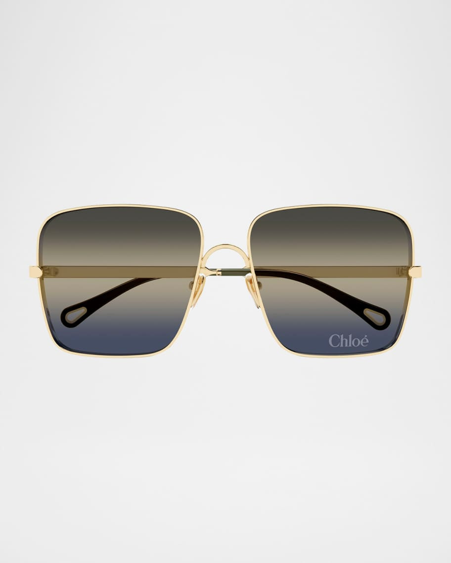 Aly 55mm Metal Square Sunglasses | Neiman Marcus