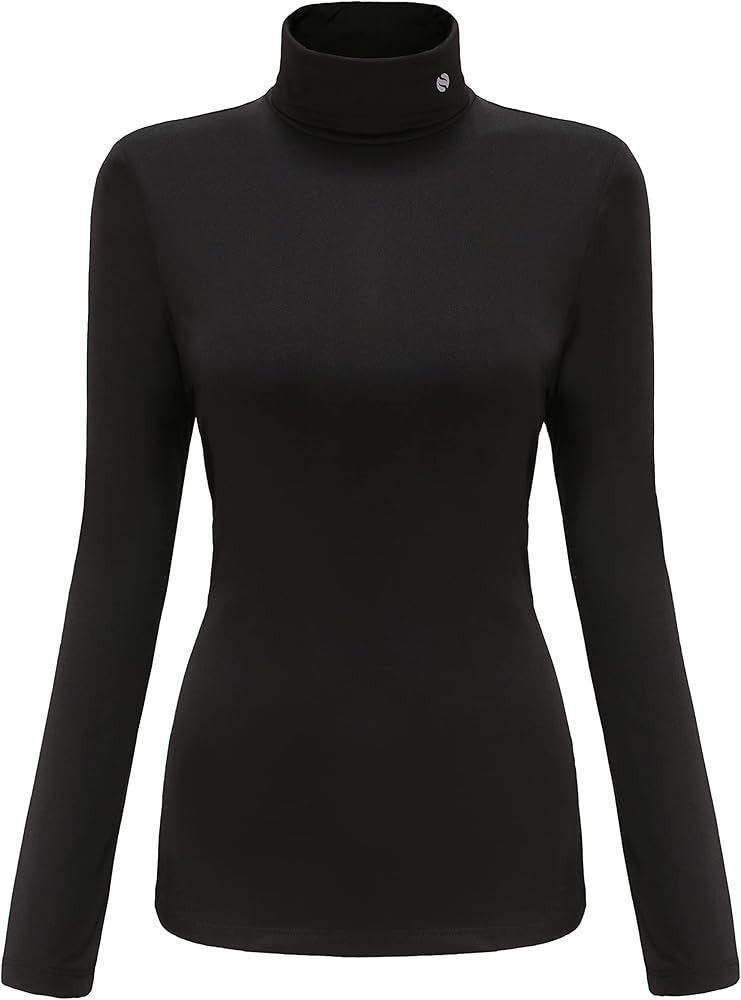 SSLR-Thermal-Shirts for-Women-Turtleneck Long Sleeve Tops Fleece Lined Winter Slim Fitted Mock Ne... | Amazon (US)