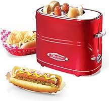 Nostalgia HDT600RETRORED Pop-Up 2 Hot Dog and Bun Toaster With Mini Tongs Works with Chicken, Tur... | Amazon (US)