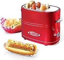 Nostalgia HDT600RETRORED Pop-Up 2 Hot Dog and Bun Toaster With Mini Tongs Works with Chicken, Tur... | Amazon (US)