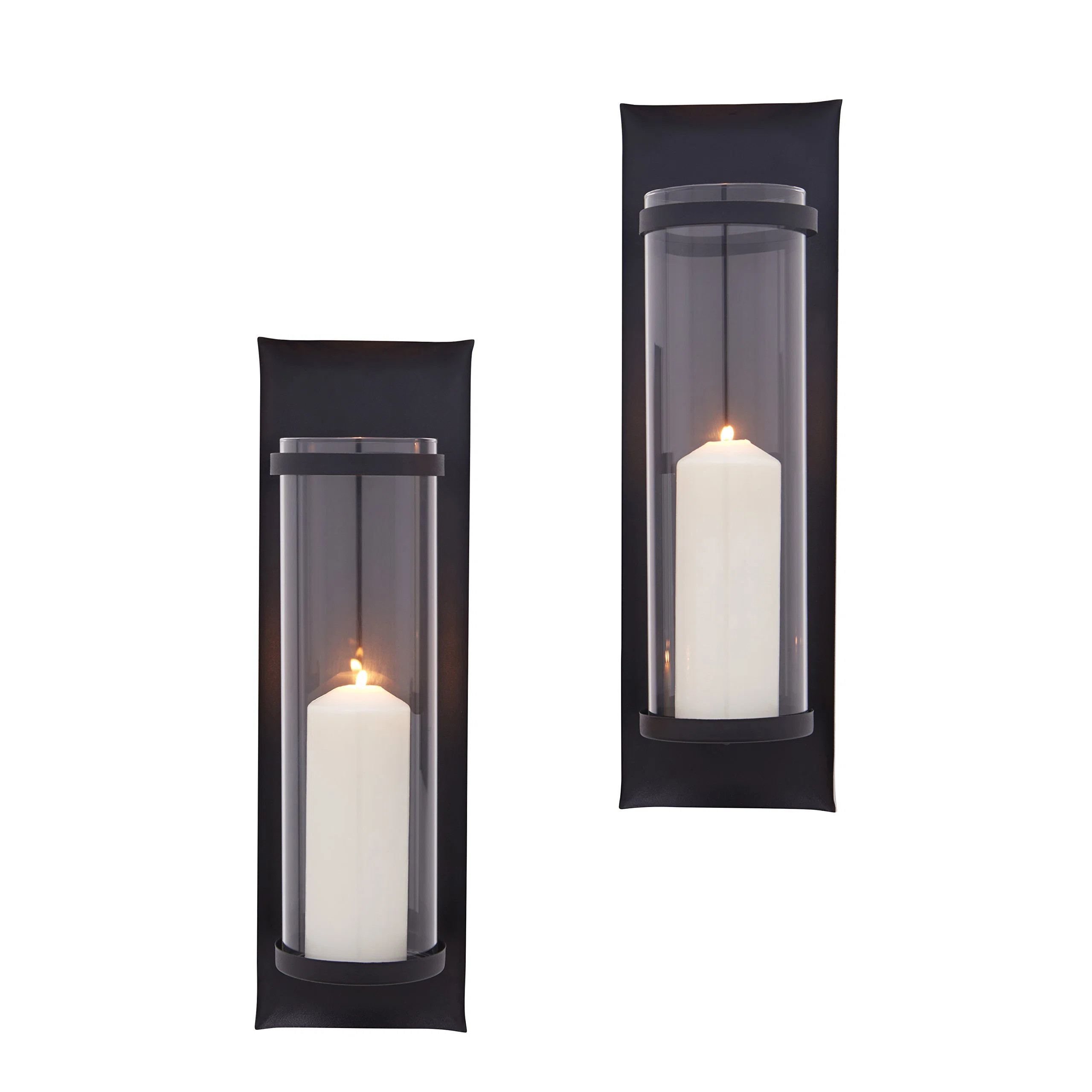 Kailun Metal and Glass Wall Sconce Candle Holder Set (Set of 2) | Wayfair North America