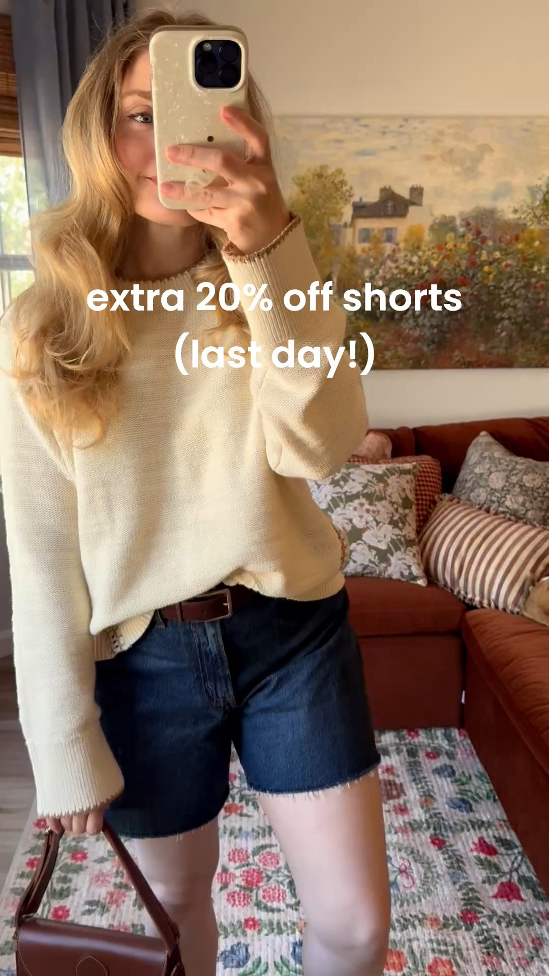 denim shorts on major sale! these are the loose fit. love the length, the loose casual fit and this subtle distressed hem 🤎 i sized up 1 as i always do with denim shorts (27 here. usually a 26 in jeans)

#LTKSeasonal #LTKSaleAlert #LTKootd