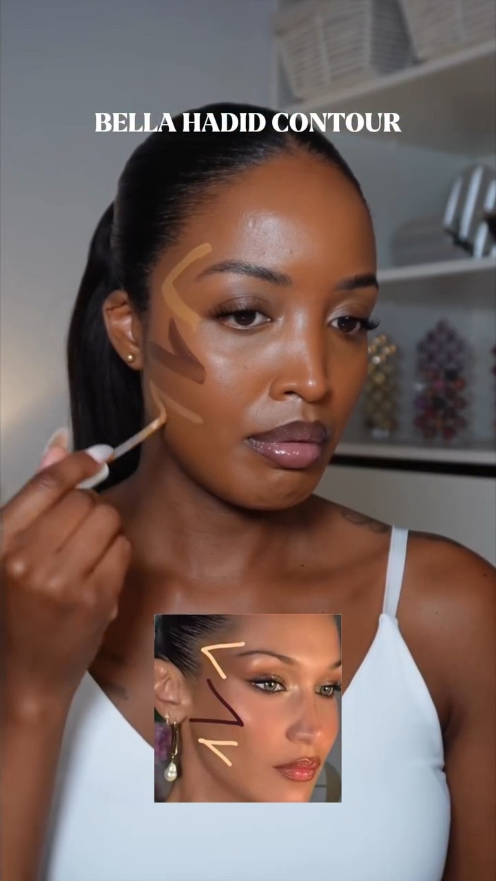 Bella Hadid contour hack ✨ have you tried this? 

@iliabeauty true skin serum concealer 
@rarebeauty soft pinch liquid bronzer

#makeuphacks #makeupideas #makeup

#LTKuk #LTKbeauty #LTKsummer