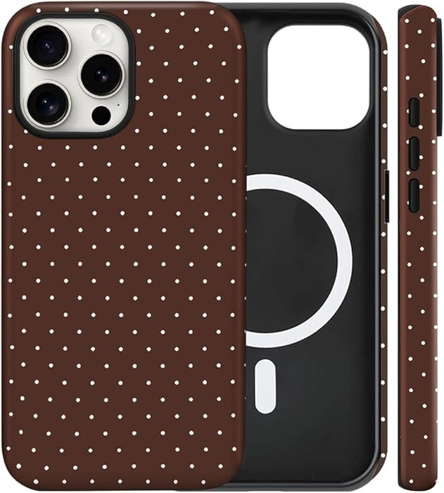 Magnetic for iPhone 16 Pro Case Cute Polka Dot Phone Case, Shockproof Slim TPU and Hard PC Protec... | Amazon (US)