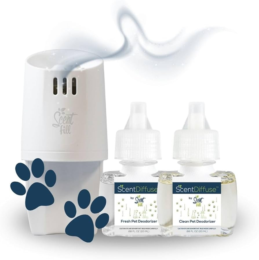 ScentDiffuse Pet Odor Deodorizing Air Freshener Starter Kit, 2 Refills + Diffuser | Amazon (US)