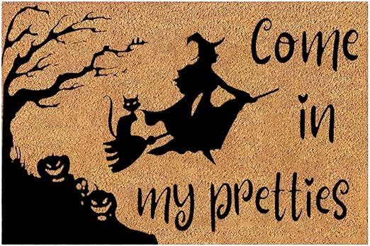 Halloween Witch Doormat Come in My Pretties Natural Coco Coir Door Mat Funny Home Decorations Non... | Amazon (US)