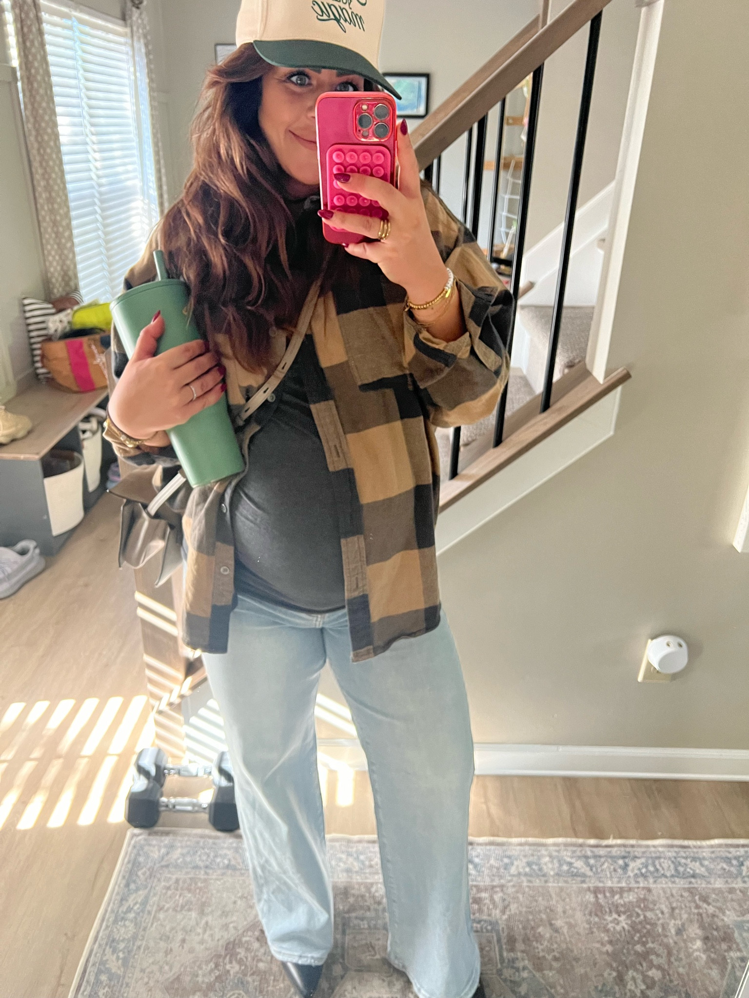 Jeans and pregnancy usually dont go together but I found the most perfect jeans that are ON SALEEEEEE,  actually comfortable, don’t fall down and make you feel a tiny bit more normal in jeans with just how good these are. I’ve tried millions and I’m picky so I am so happy to share AND wear these beauties in this fall weather this morning. Size down from your normal they are so stretchy and sooo good! Of course my new fav flannel and wearing this hat on repeat… 

#LTKFindsUnder50 #LTKStyleTip #LTKBump