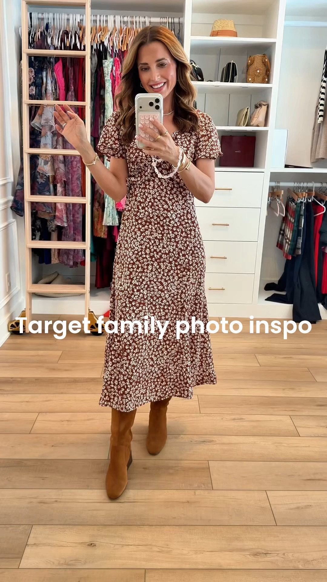 New arrivals from target. I love this early fall dress. Wearing XS. Brunch outfit. Teacher outfit. Family photo outfit. Summer dress. Floral midi dress. Fall dress. Fall outfit. I went up half a size in knee-high boots.

#LTKootd #LTKgrwm #LTKPetite