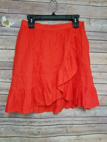 J. CREW Women's Orange Linen Ruffle Skirt Mini Summer 2017 Size 6 Style G4590 E | eBay | eBay US