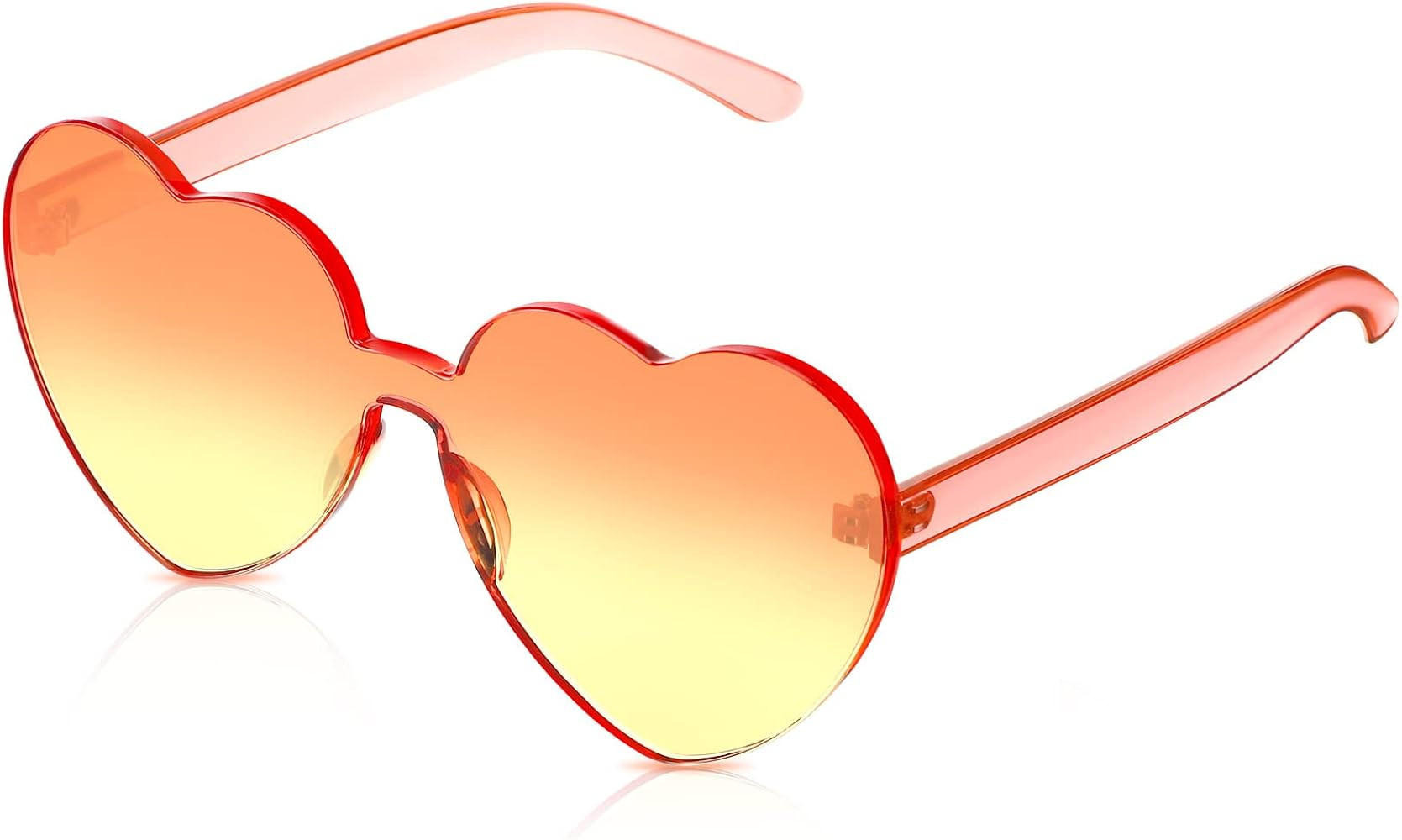 Maxdot Heart Shape Sunglasses Rimless Transparent Heart Glasses Colorful Party Favors | Amazon (US)
