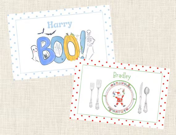 Personalized Christmas - Halloween - Thanksgiving Placemat/ Holidays | Etsy (US)