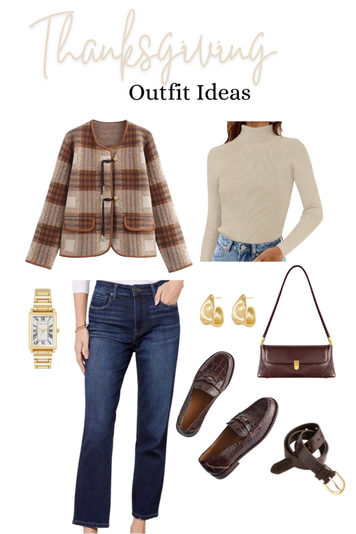 Thanksgiving Fall Outfits. This outfit is giving me Ralph Lauren old money vibes. I love the plaid jacket. It will arrive in time  for Thanksgiving if ordered now. 

#LTKStyleTip #LTKSeasonal #LTKHoliday