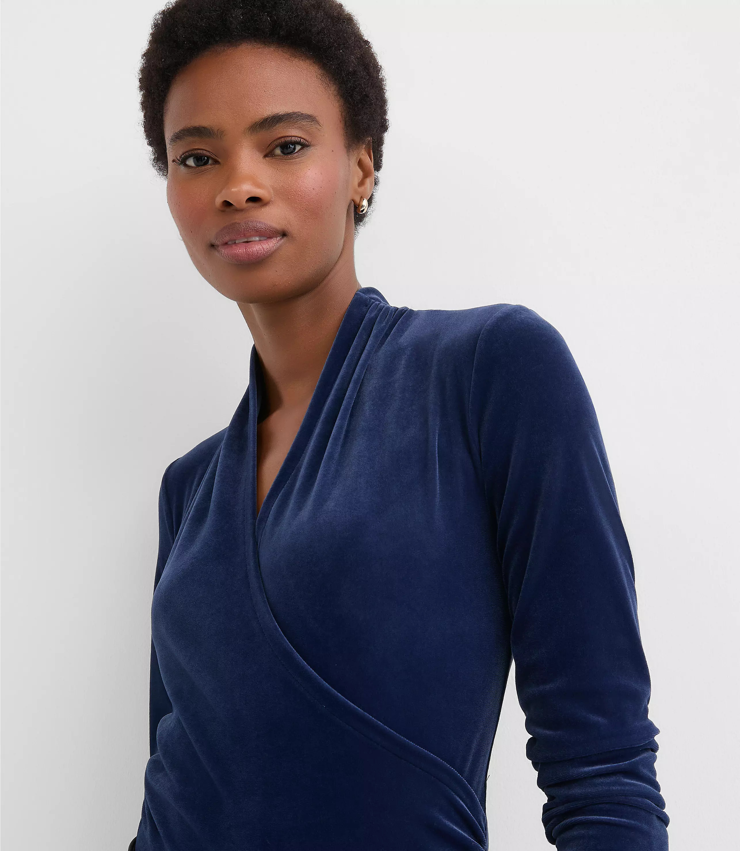 Velour Wrap Top | LOFT