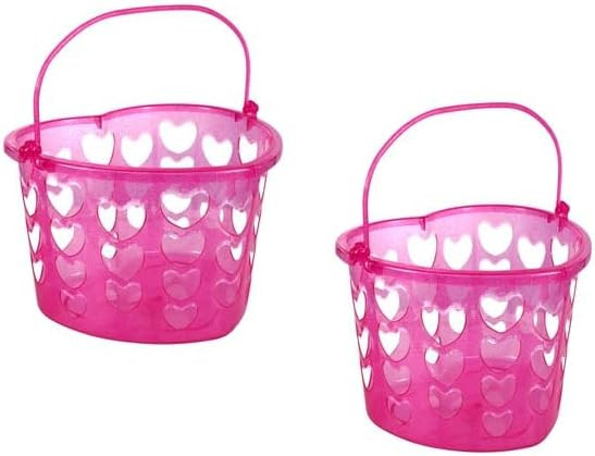 Valentine' s Day Heart Shaped and Slotted Baskets with Handles Set of 2 (Pink) | Amazon (US)