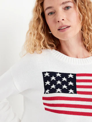 Crew-Neck Flag-Graphic Sweater | Old Navy (US)