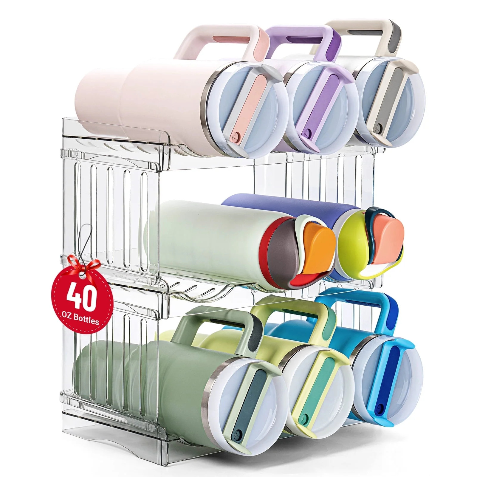 Water Bottle Organizer Holder for Stanley Cup Accessories, Fridge Kitchen Cabinet Organizer and S... | Walmart (US)