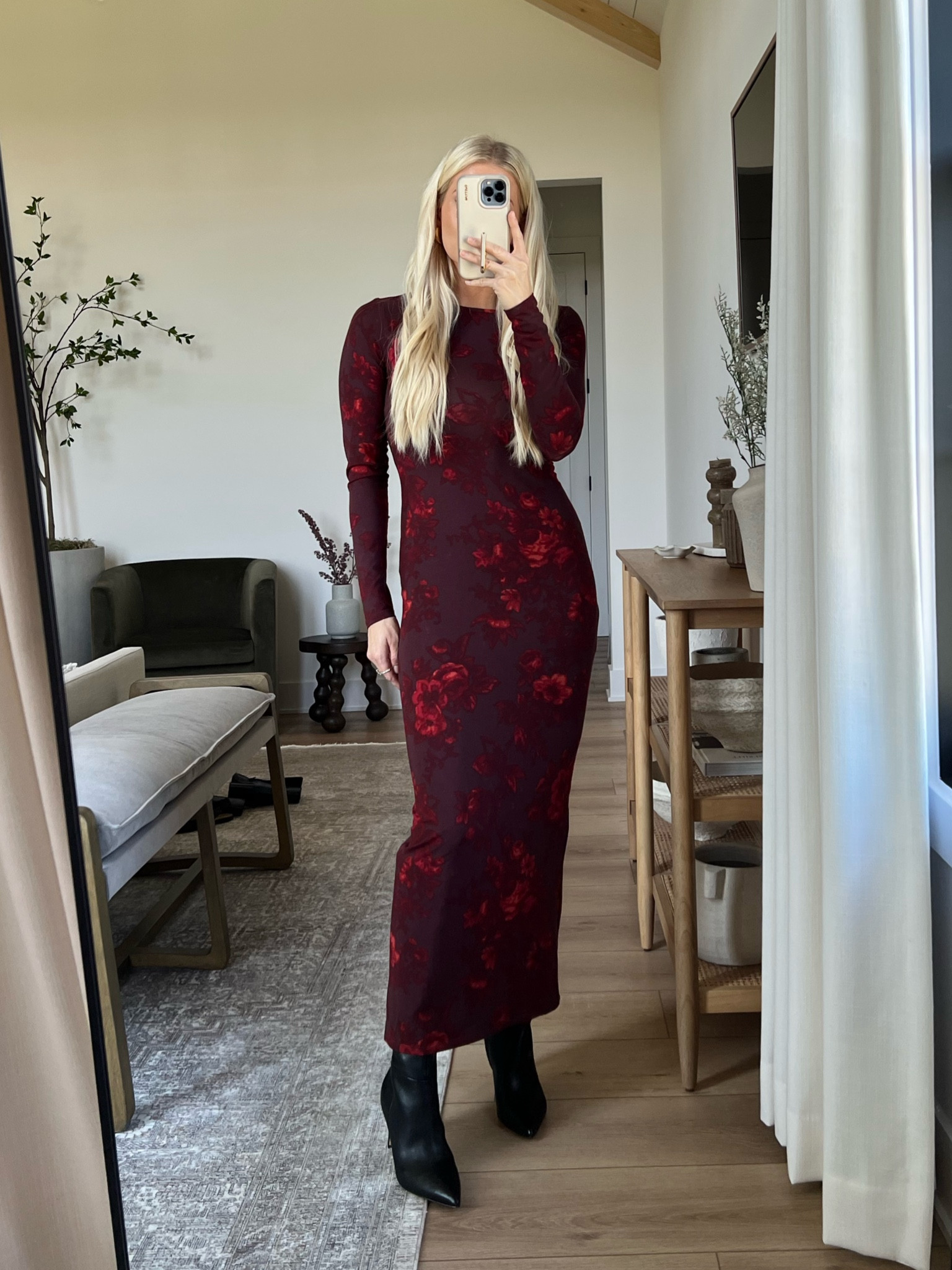 Wearing a small in dress, shoes run tts! Linking similar boot as well! #kathleenpost #thanksgivinglooks 

#LTKHoliday #LTKstyletip #LTKSeasonal
