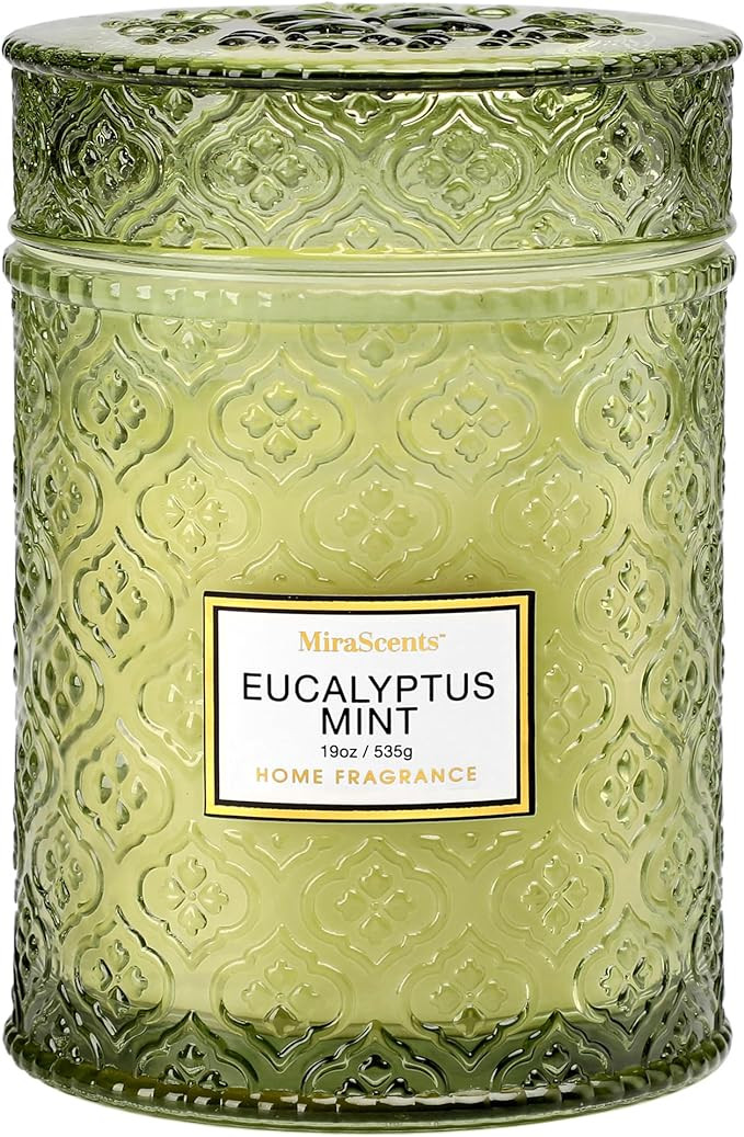 Eucalyptus Mint Scented Candles, Large Natural Soy Candle, 88 Hours Burning Time, Decorative Cand... | Amazon (US)