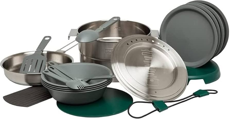 Stanley Base Camp Cook Set for 4 | 21 Pcs Nesting Cookware Made from Stainless Steel & BPA Free M... | Amazon (US)