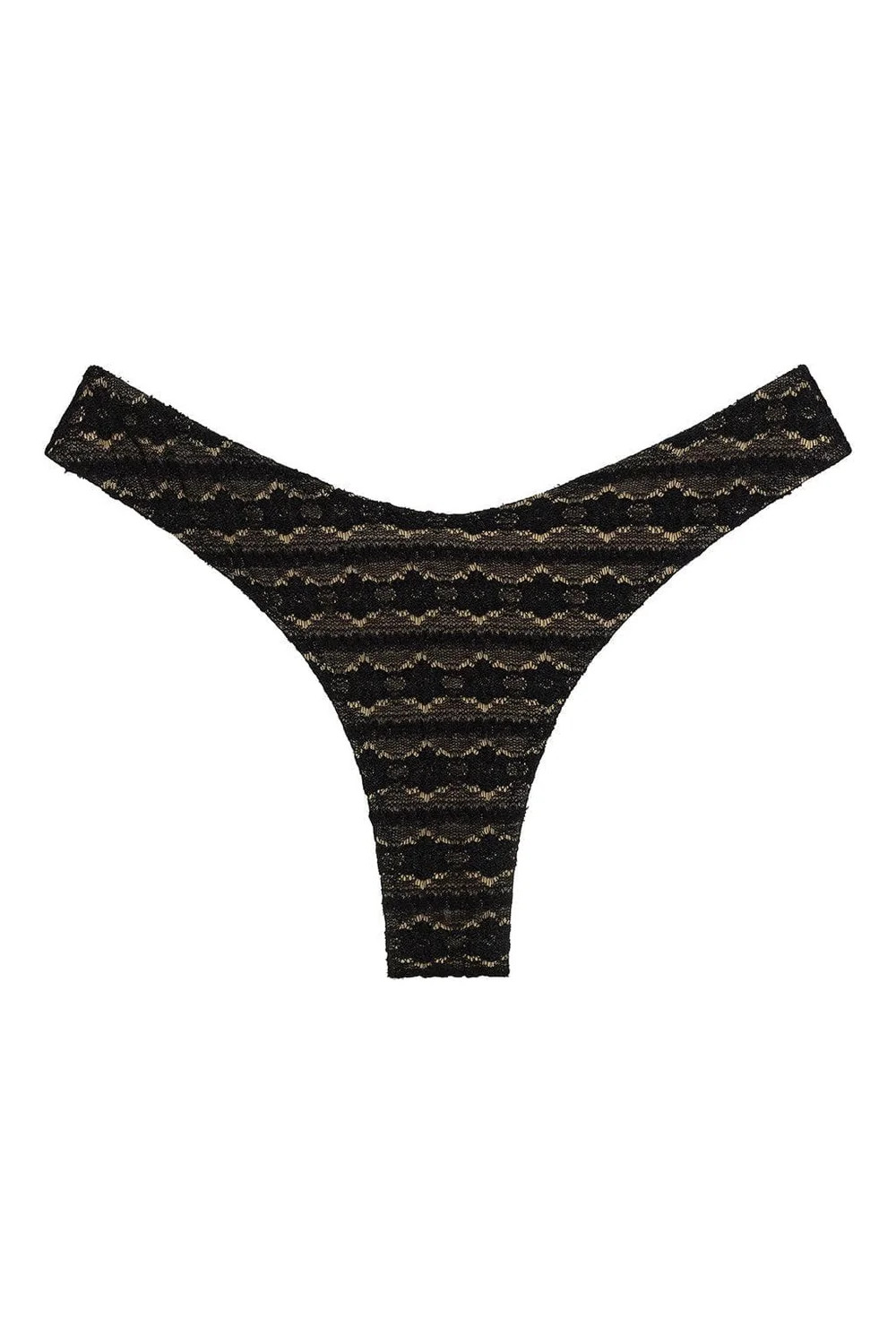 Black Daisy Lace Lulu (Zig-Zag Stitch) Bikini Bottom | Montce