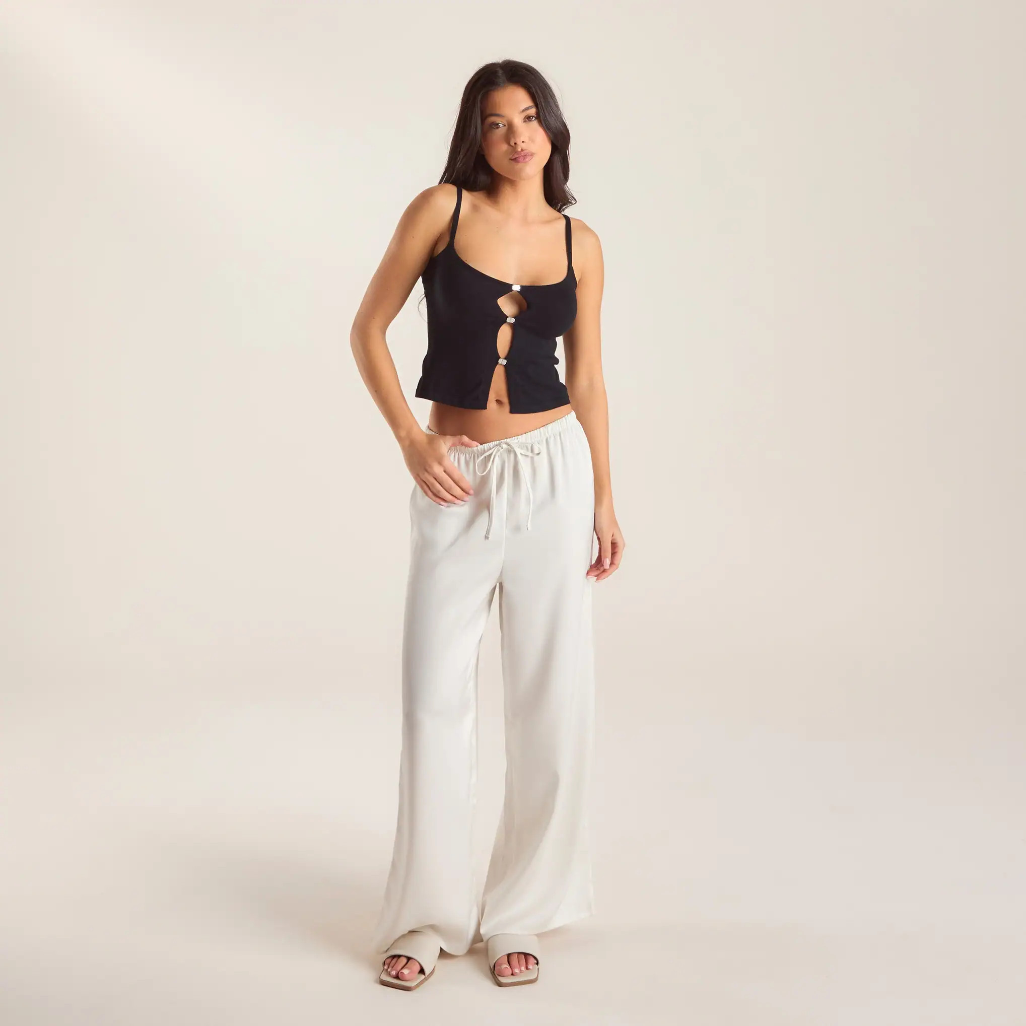 Satin Pants - Off White | Lounge (US)