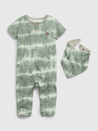 Baby Tie-Dye One-Piece with Bib | Gap (US)