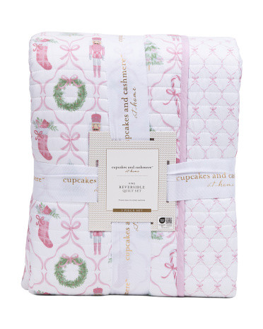 Coquette Christmas Trellis Quilt Set | TJ Maxx