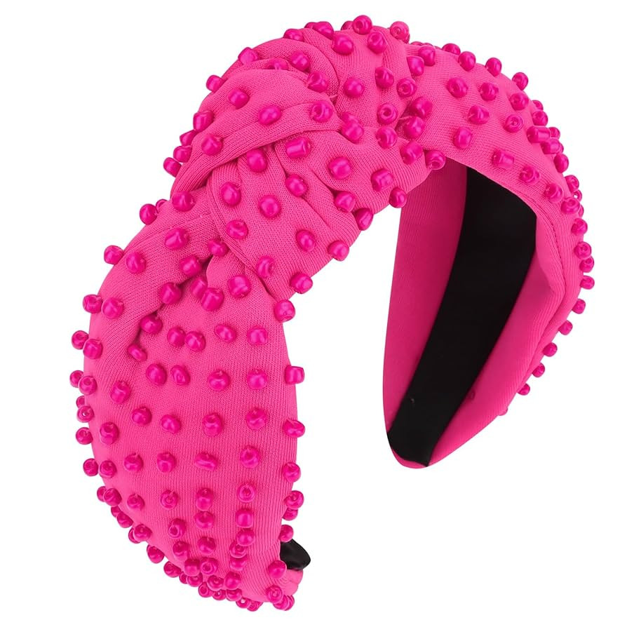 YISSION 1PC Pearl Knotted Headband for Women Non Slip Beaded Headband Wide Pearl Headbands for wo... | Amazon (US)