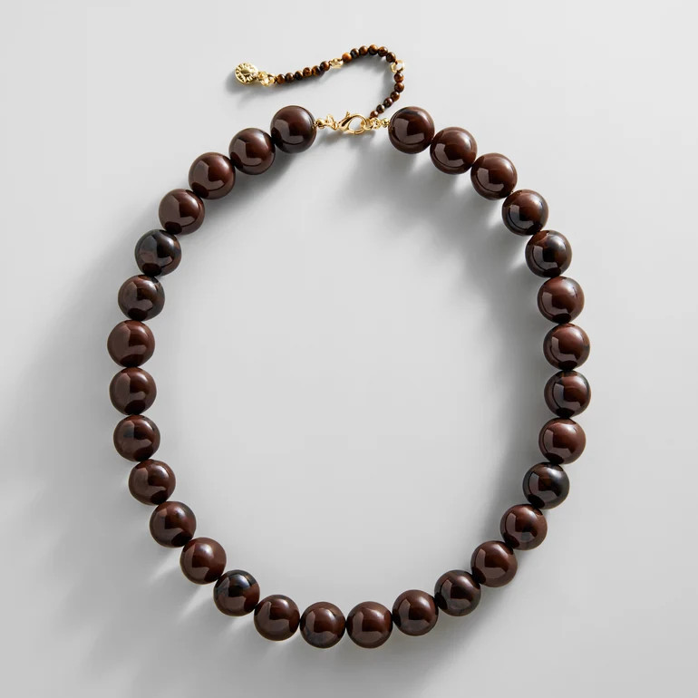 Mini Jane Beaded Necklace - Deep Mocha | BaubleBar