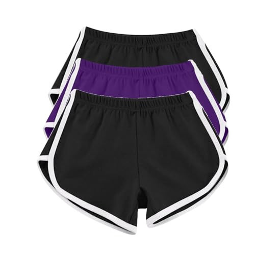 Athletic Shorts for Women 3 Pack 2024 Casual Yoga Shorts Elastic Waist Workout Shorts Summer Lounge Cycling Shorts | Amazon (US)