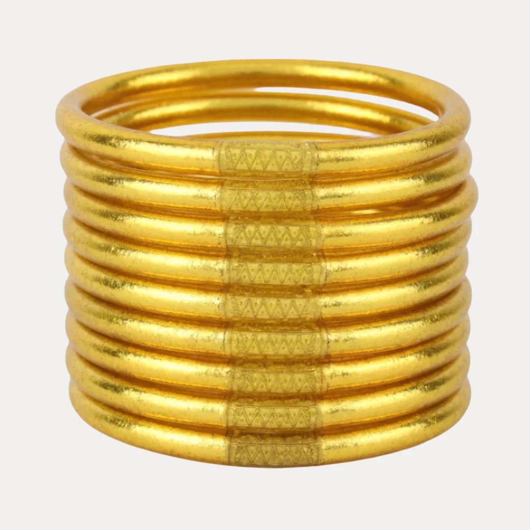 Gold All Weather Bangles\u00ae (Set of 9) - Serenity Prayer | BuDhaGirl