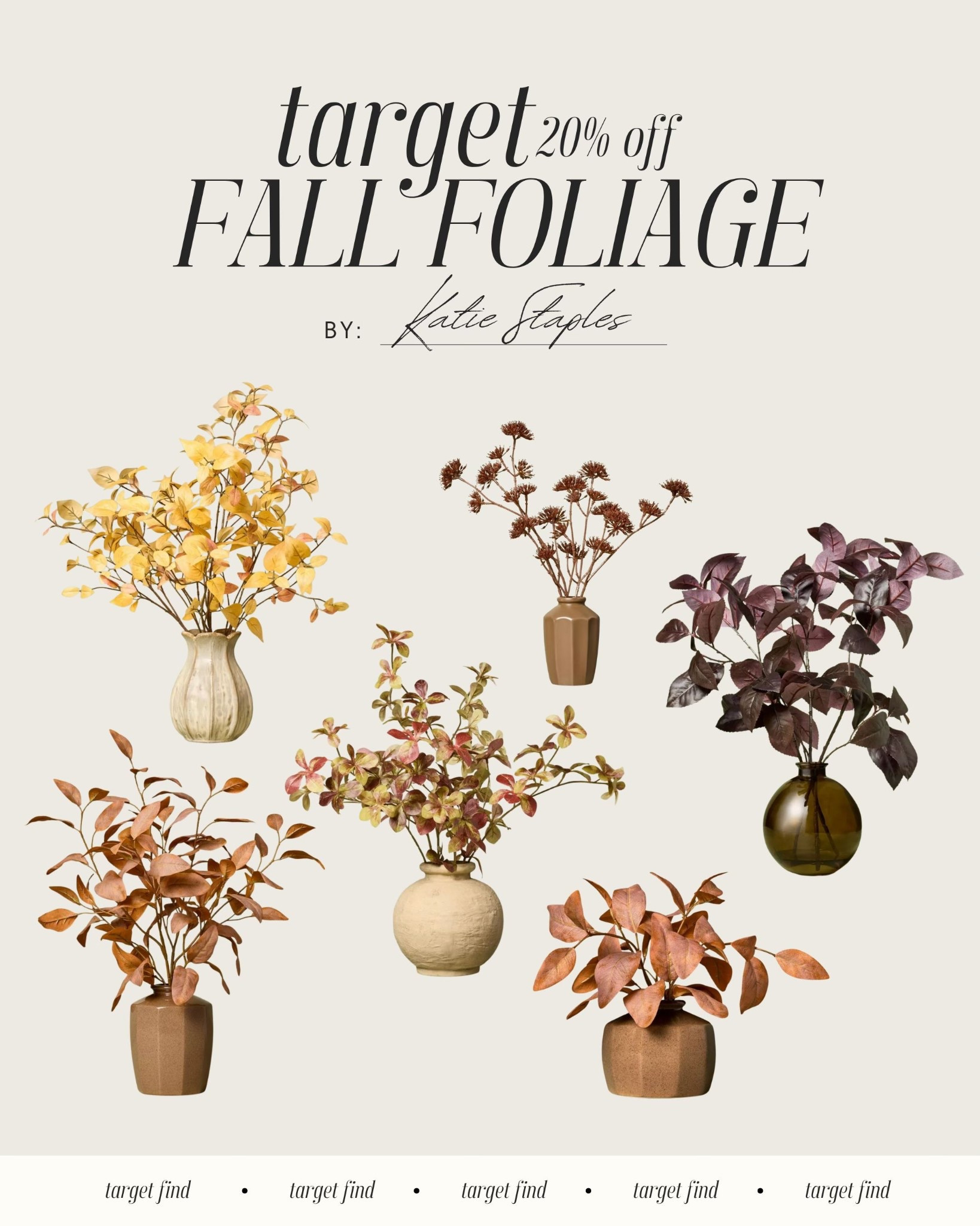 20% off select items right now!! Love these fall corals from Target. I buy them every year and style on dressers, nightstands, bathroom countertops  

#LTKHome #LTKSeasonal #LTKFindsUnder50