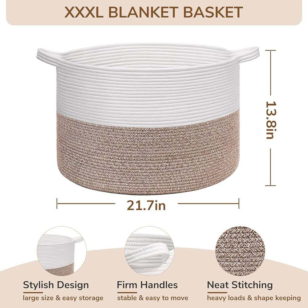 INDRESSME Canasto grande XXXL de cuerda de algodón | Amazon (US)