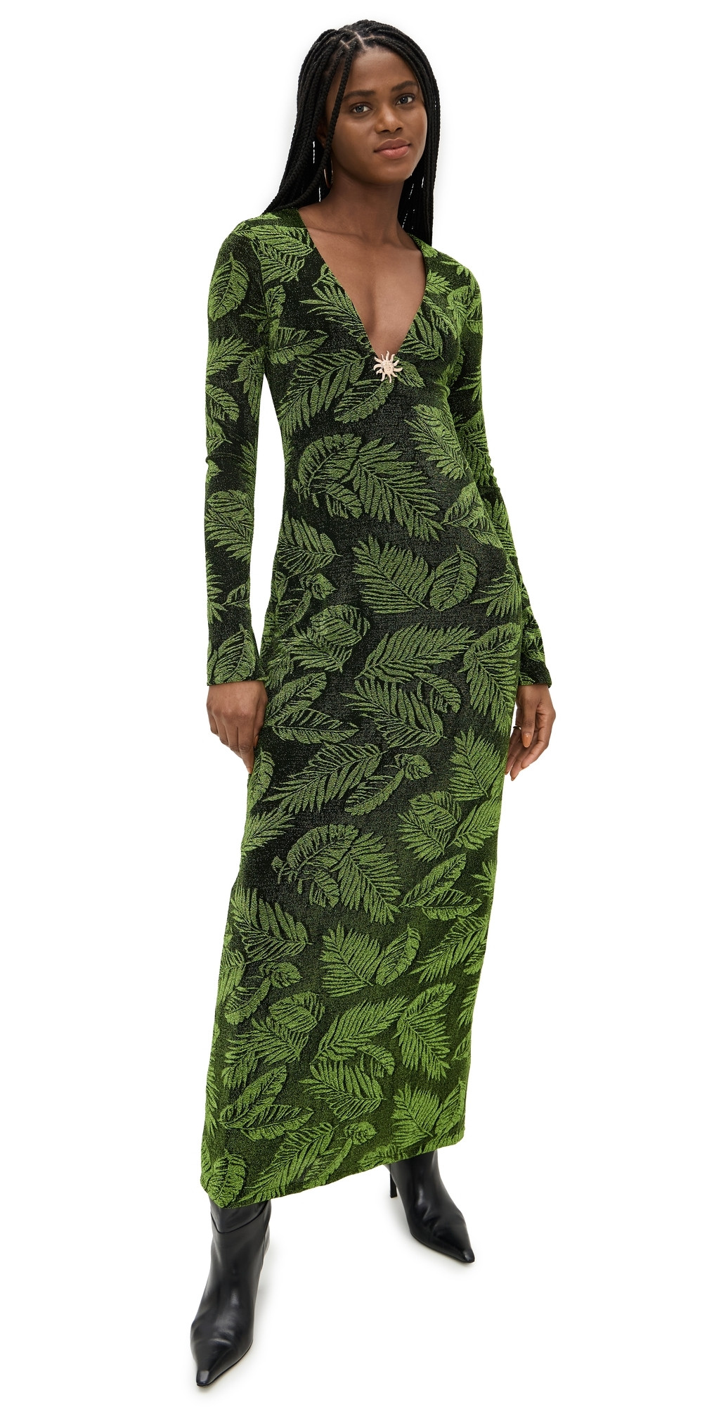 Show Me Your Mumu Lopez Dress Palm Sparkle S | Shopbop