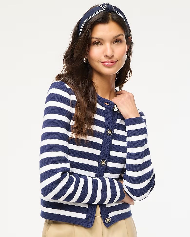 Striped cotton lady jacket cardigan sweater | J.Crew Factory