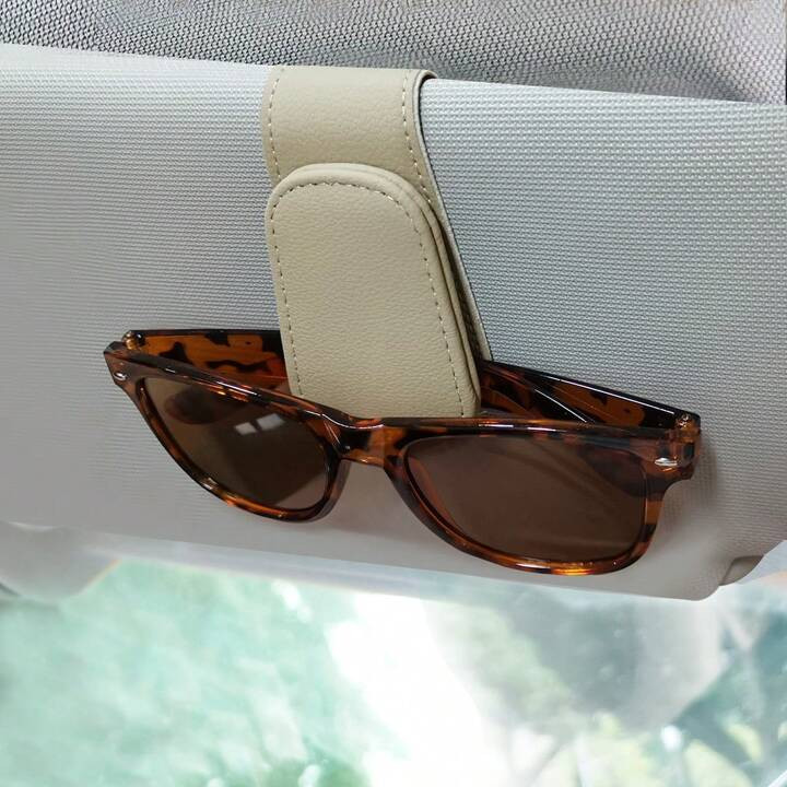Sunglasses Holders for Car Sun Visor, Magnetic Leather Glasses Eyeglass Hanger Clip for Car, Tick... | SHEIN