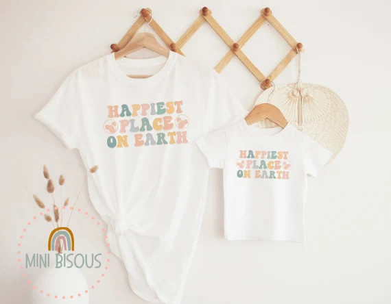 Happiest Place On Earth Mama and Mini T Shirt - Women Retro Pastel Mouse Park Tee - Happiest Plac... | Etsy (US)