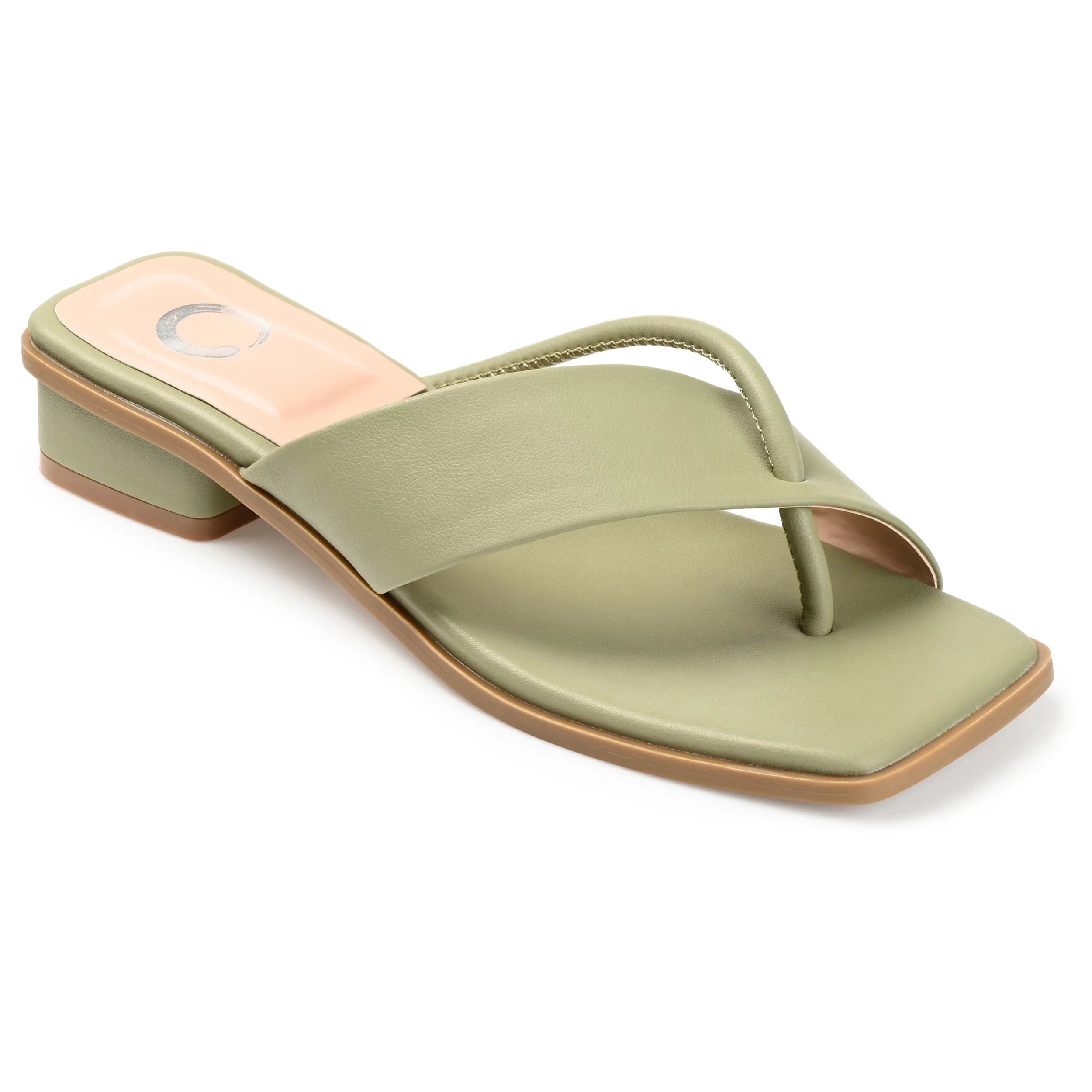 Journee Collection Womens Mina Tru Comfort Foam Flip Flop Low Block Heel Sandals | Walmart (US)