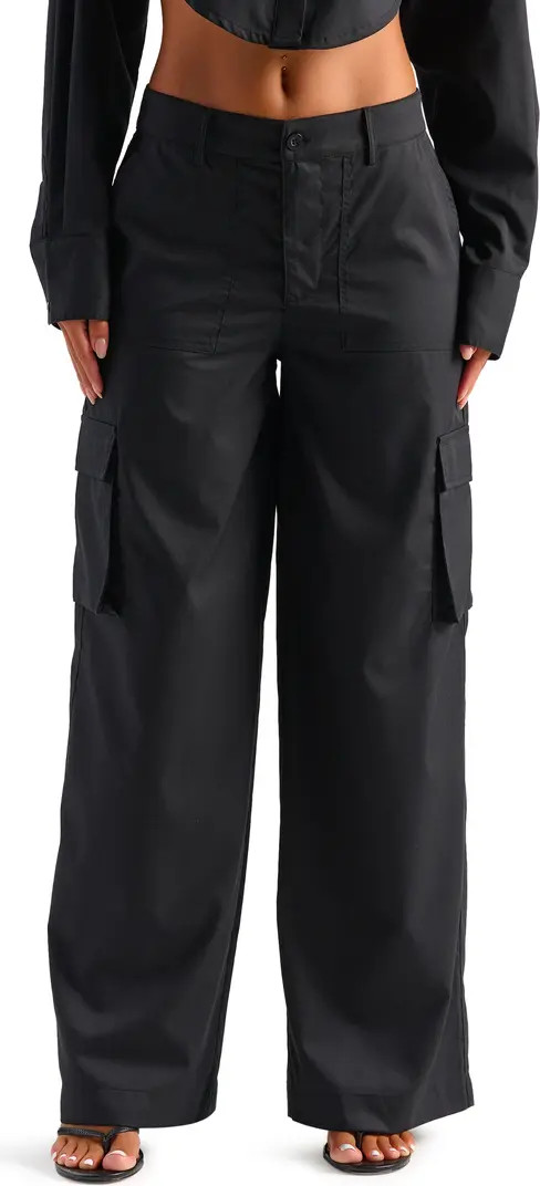 Naked Wardrobe Keep It Casual Wide Leg Cargo Pants | Nordstrom | Nordstrom