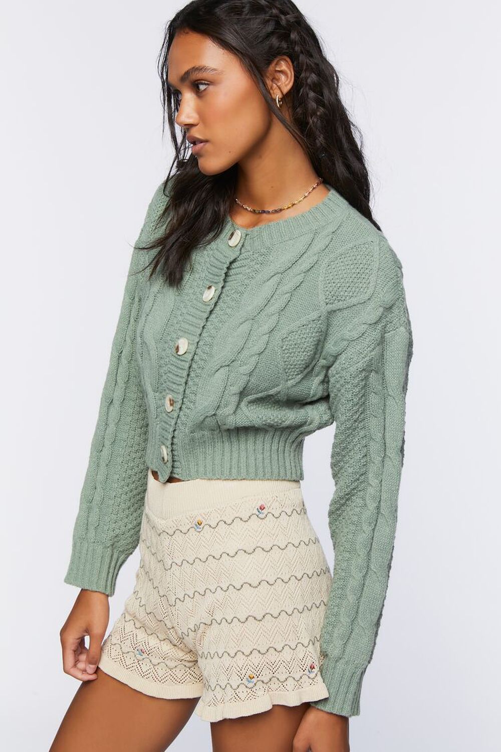 Cable Knit Cropped Cardigan Sweater | Forever 21 | Forever 21 (US)