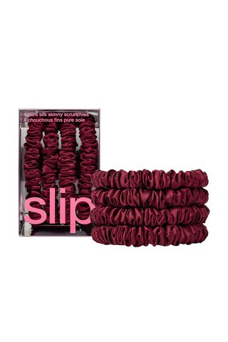 slip Skinny Scrunchies Set Of 4 in Maroon from Revolve.com | Revolve Clothing (Global)