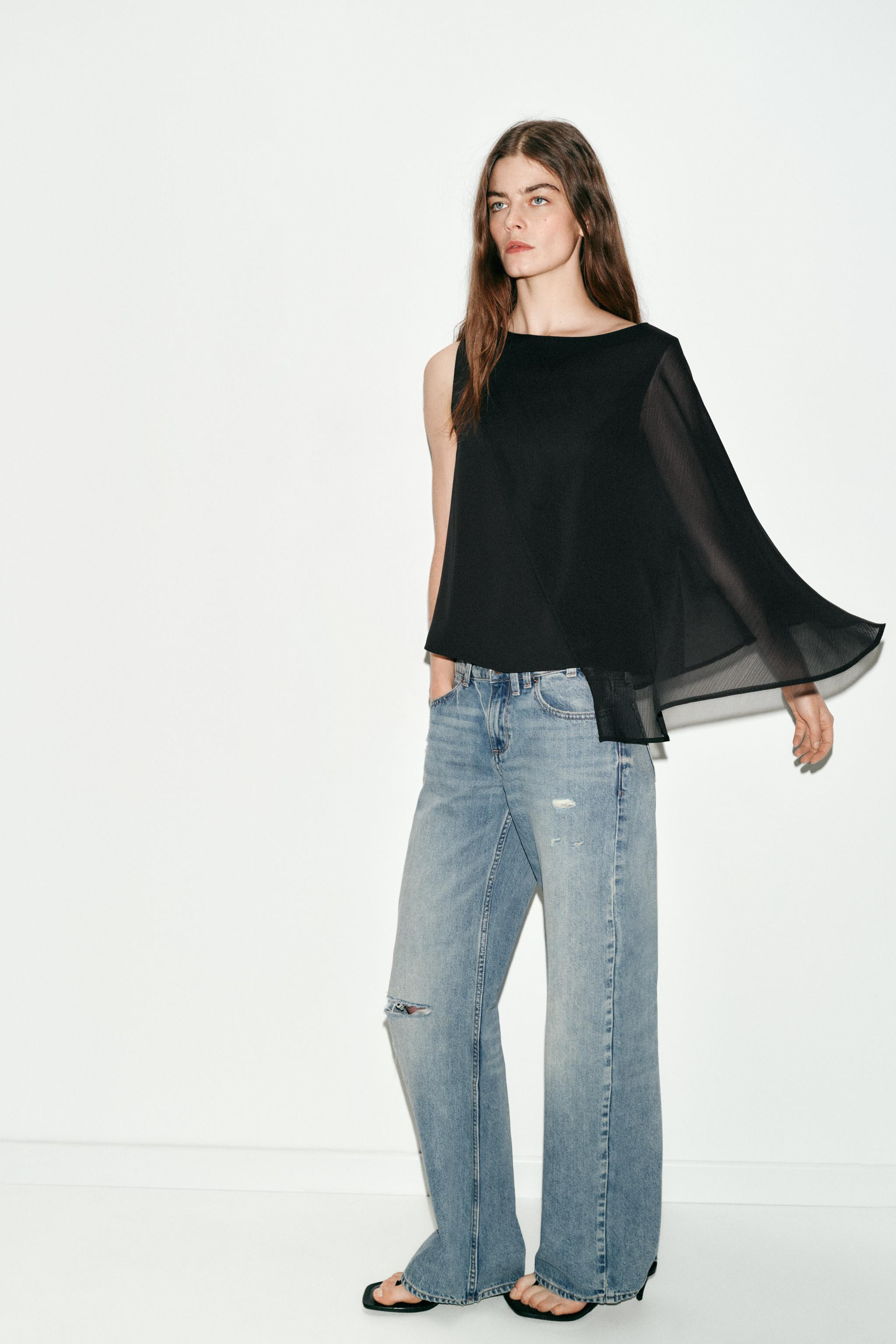 COMBINATION CAPE BLOUSE | Zara US
