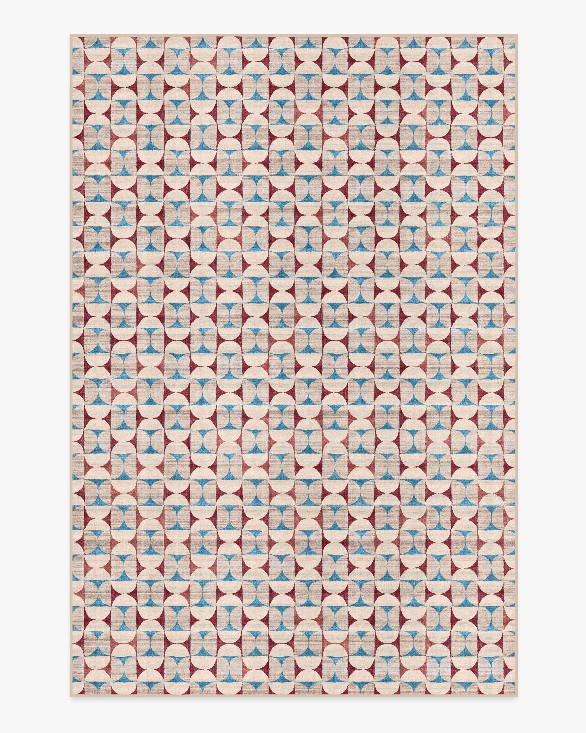Orana Red & Light Blue Flatwoven Rug | Ruggable