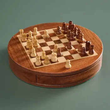 Ten Thousand Villages Acacia Wood Round Magnetic Chess Set | Nordstrom | Nordstrom