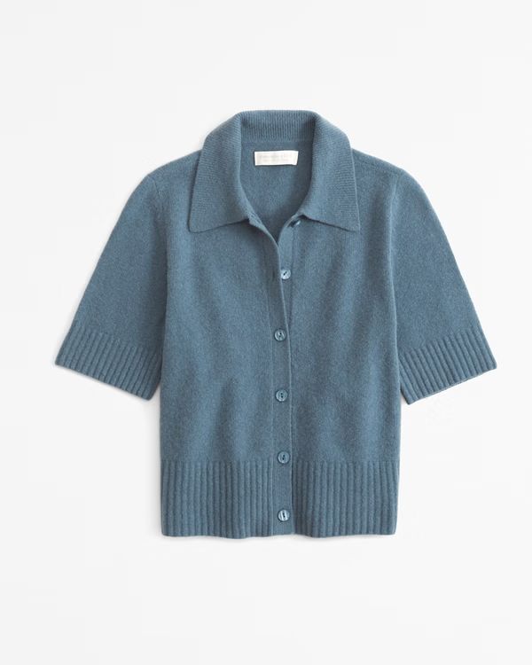 Short-Sleeve Polo Cardigan | Abercrombie & Fitch (US)