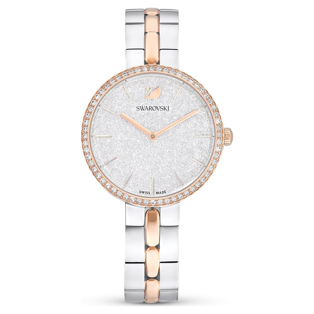 Cosmopolitan watch, Swiss Made, Metal bracelet, White, Mixed metal finish | SWAROVSKI